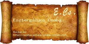 Esztergályos Csaba névjegykártya